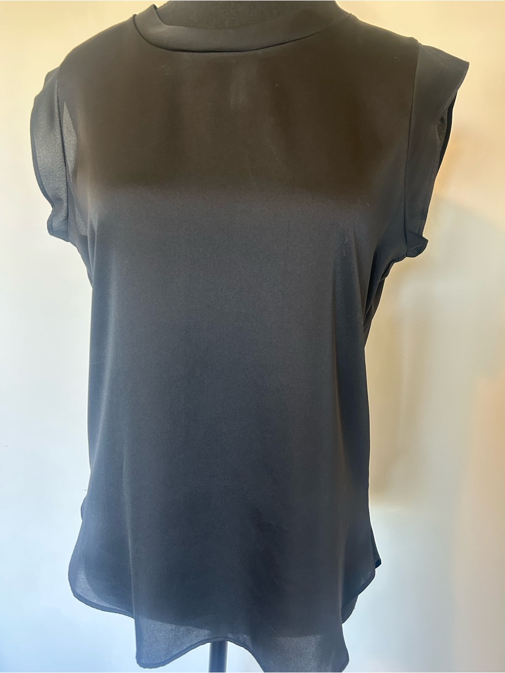 DKNY Black Sheer-Trim Night Out Top